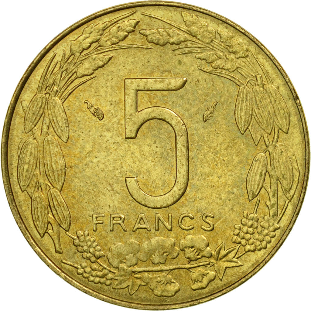 Coin, Central African States, 5 Francs, 1985, Paris, EF(40-45), Aluminum-Bronze