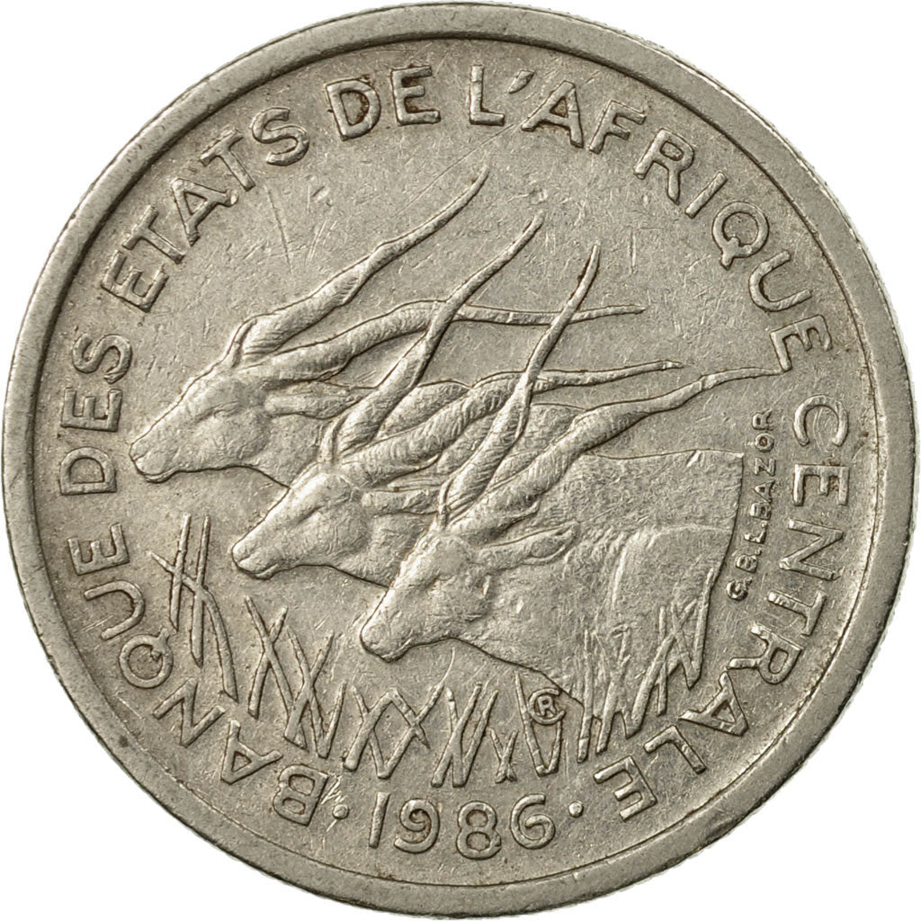 Coin, Central African States, 50 Francs, 1986, Paris, EF(40-45), Nickel, KM:11