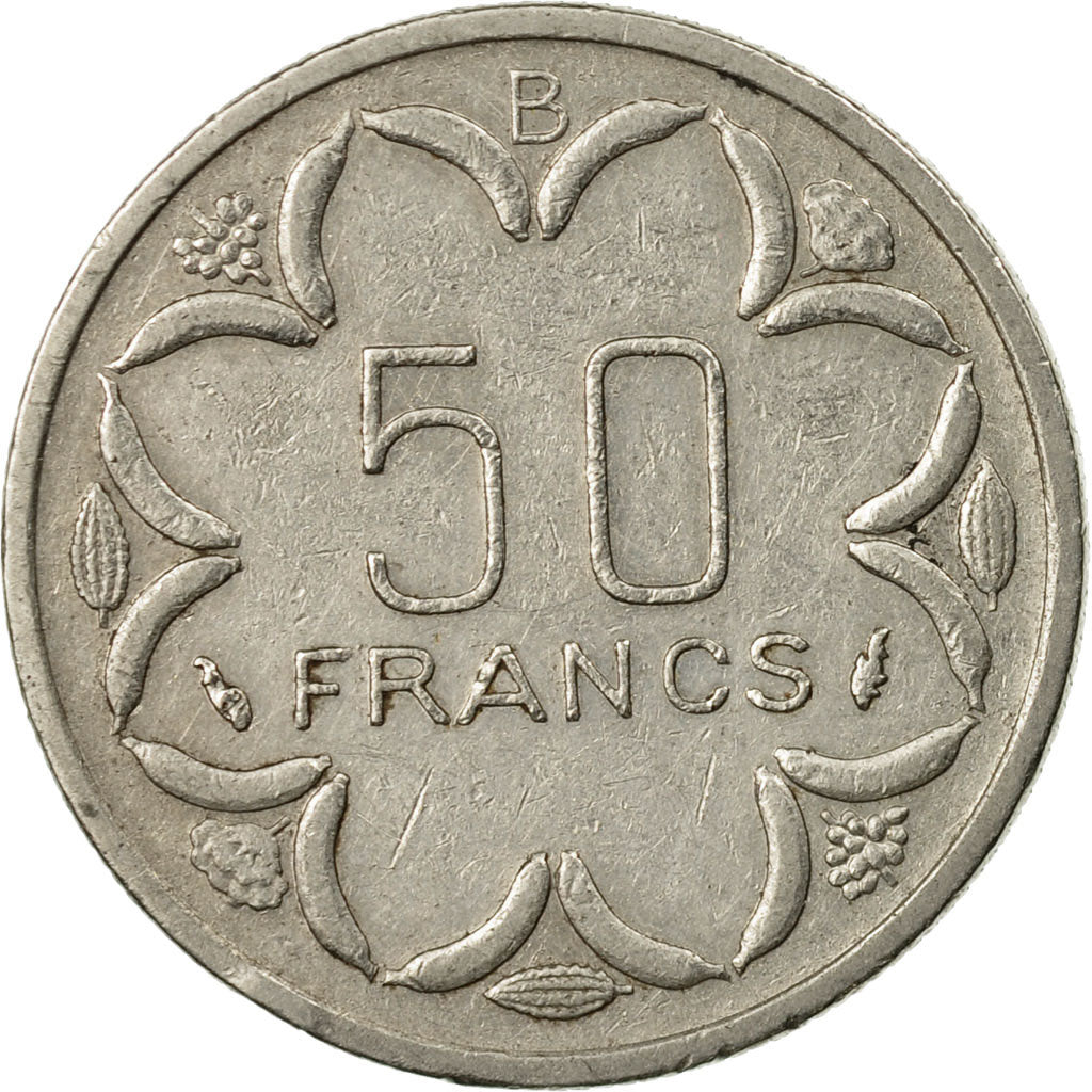 Coin, Central African States, 50 Francs, 1986, Paris, EF(40-45), Nickel, KM:11