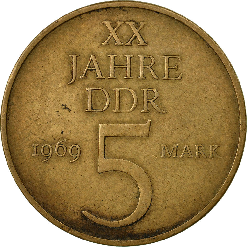Moneta, REPUBBLICA DEMOCRATICA TEDESCA, 5 Mark, 1969, Berlin, BB, Nichel-bronzo