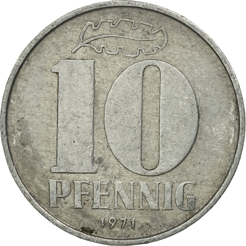 Monnaie, GERMAN-DEMOCRATIC REPUBLIC, 10 Pfennig, 1971, Berlin, TB+, Aluminium