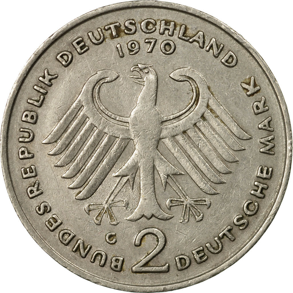 Monnaie, République fédérale allemande, 2 Mark, 1970, Karlsruhe, TTB