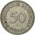 Moneda, ALEMANIA - REPÚBLICA FEDERAL, 50 Pfennig, 1966, Stuttgart, MBC, Cobre -