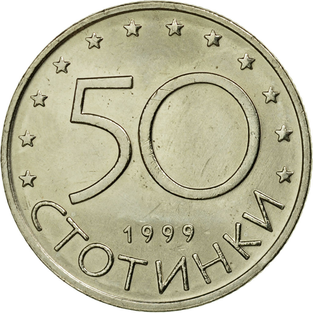 Moneda, Bulgaria, 50 Stotinki, 1999, EBC+, Cobre - níquel - cinc, KM:242