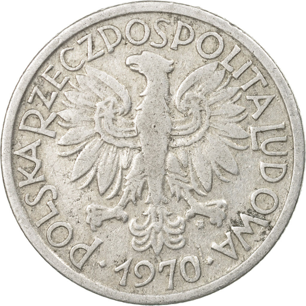 Coin, Poland, 2 Zlote, 1970, Warsaw, VF(30-35), Aluminum, KM:46