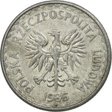 Moneda, Polonia, Zloty, 1986, Warsaw, MBC, Aluminio, KM:49.1