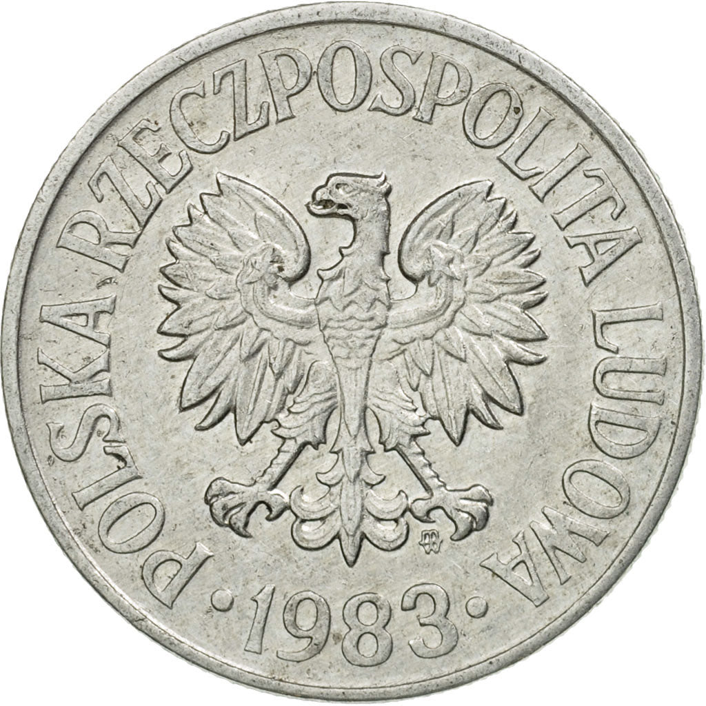 Coin, Poland, 50 Groszy, 1983, Warsaw, VF(30-35), Aluminum, KM:48.1
