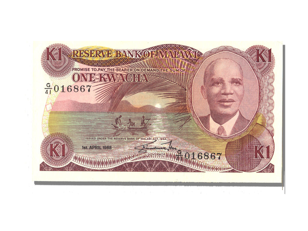 Malawi, 1 Kwacha, 1988, 1988-04-01, UNC(65-70)