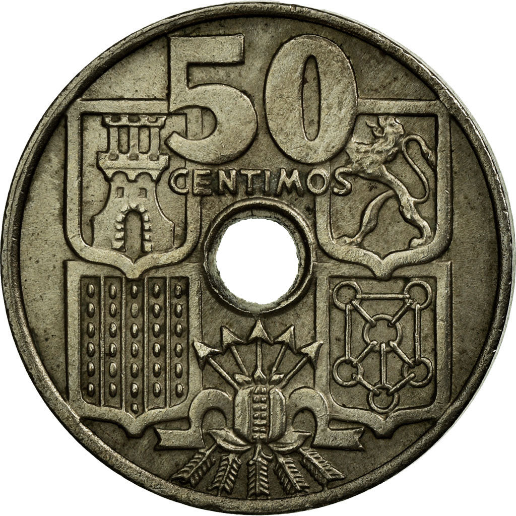 Coin, Spain, Francisco Franco, caudillo, 50 Centimos, 1951, EF(40-45)