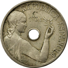 Coin, Spain, 25 Centimos, 1934, Vienna, VF(30-35), Copper-nickel, KM:751