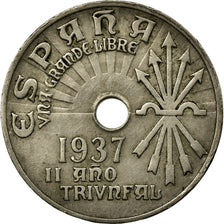 Coin, Spain, 25 Centimos, 1937, Vienna, EF(40-45), Copper-nickel, KM:753