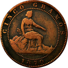 Coin, Spain, Provisional Government, 5 Centimos, 1870, Madrid, EF(40-45)