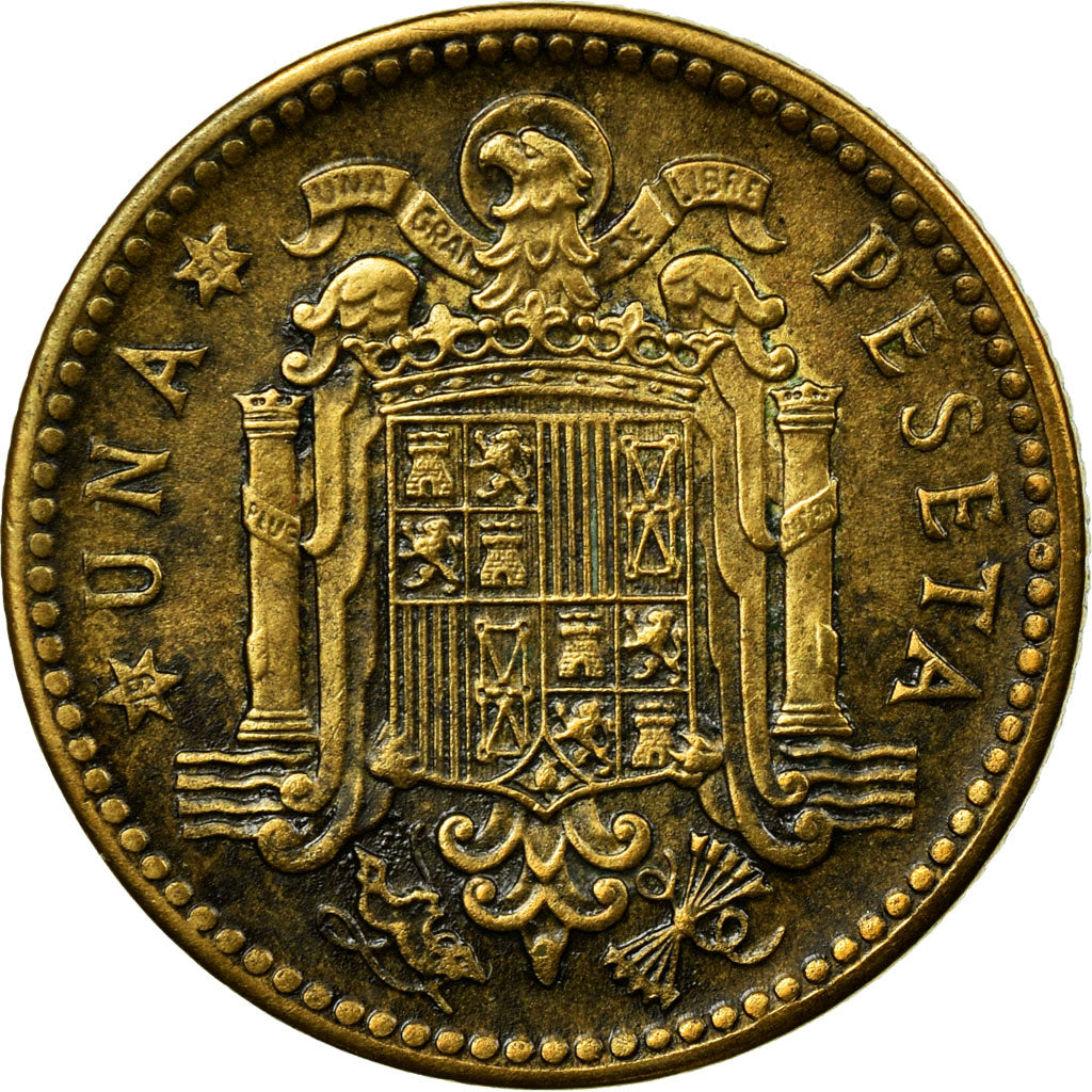 Coin, Spain, Francisco Franco, caudillo, Peseta, 1950, EF(40-45)