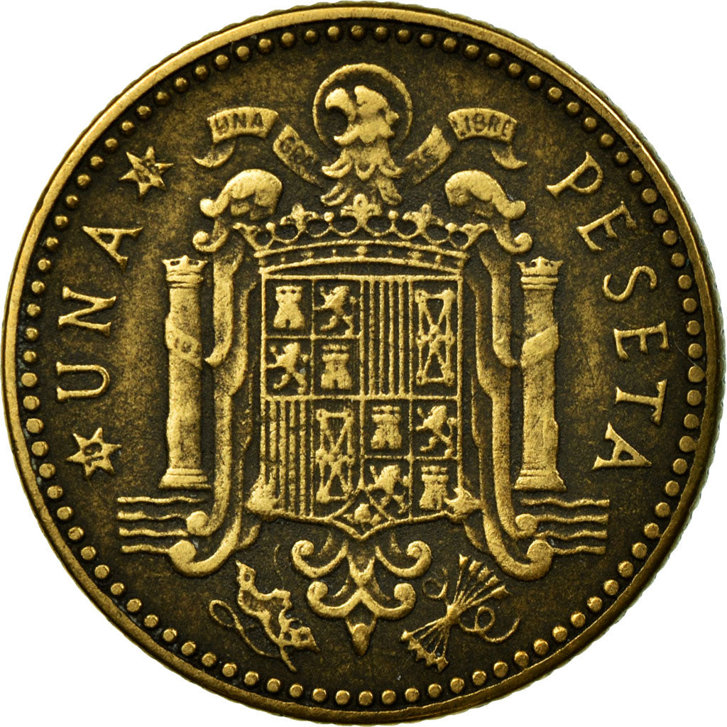 Coin, Spain, Francisco Franco, caudillo, Peseta, 1948, EF(40-45)