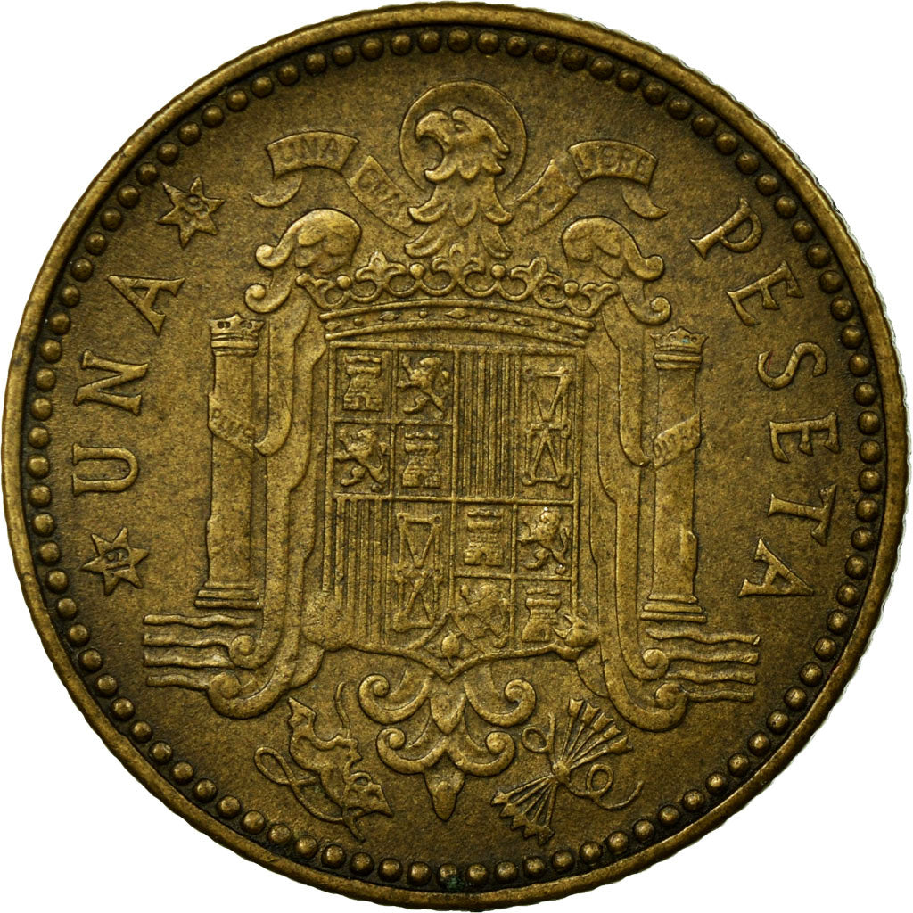 Coin, Spain, Francisco Franco, caudillo, Peseta, 1949, EF(40-45)