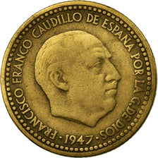 Coin, Spain, Francisco Franco, caudillo, Peseta, 1948, EF(40-45)