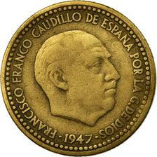 Moneda, España, Francisco Franco, caudillo, Peseta, 1948, MBC, Aluminio -