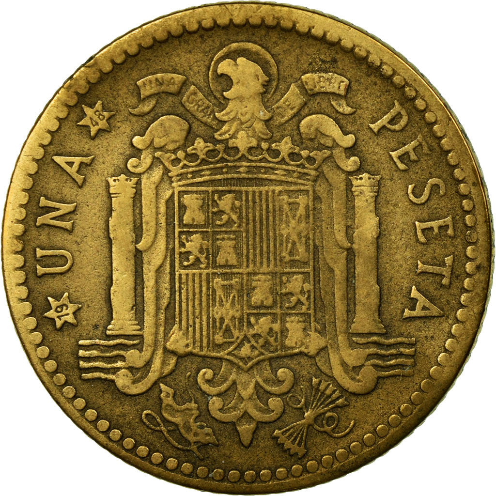 Coin, Spain, Francisco Franco, caudillo, Peseta, 1948, EF(40-45)