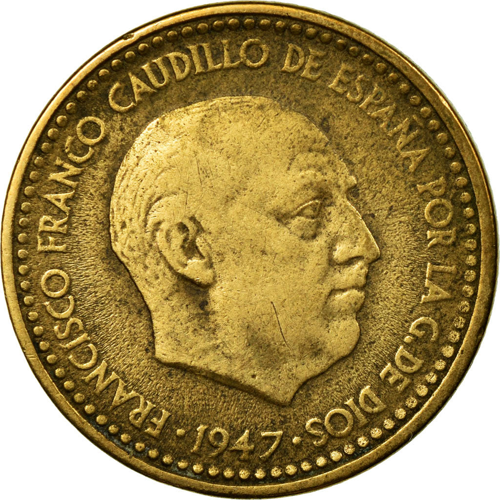 Coin, Spain, Francisco Franco, caudillo, Peseta, 1954, EF(40-45)
