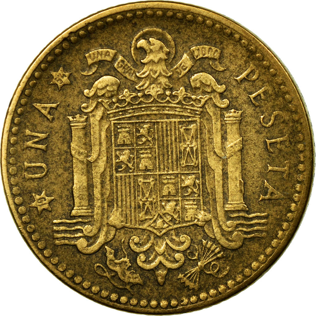 Coin, Spain, Francisco Franco, caudillo, Peseta, 1954, EF(40-45)
