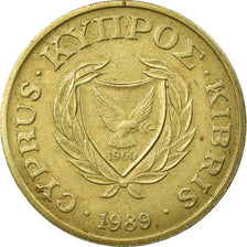 Moneda, Chipre, 20 Cents, 1989, MBC, Níquel - latón, KM:62.1