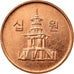 Coin, KOREA-SOUTH, 10 Won, 2009, KOMSCO, AU(55-58), Copper Clad Aluminum, KM:103