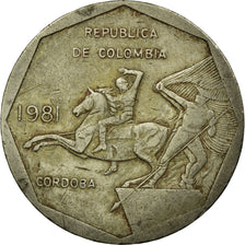 Coin, Colombia, 10 Pesos, 1981, VF(30-35), Copper-Nickel-Zinc, KM:270