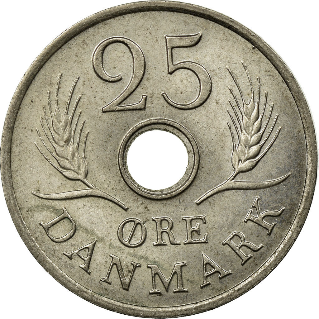 Moneda, Dinamarca, Frederik IX, 25 Öre, 1972, Copenhagen, BC+, Cobre - níquel