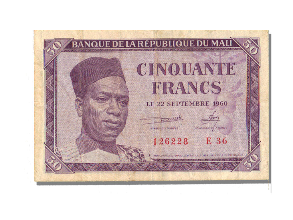Mali, 50 Francs, 1960, 1960-09-22, EF(40-45)