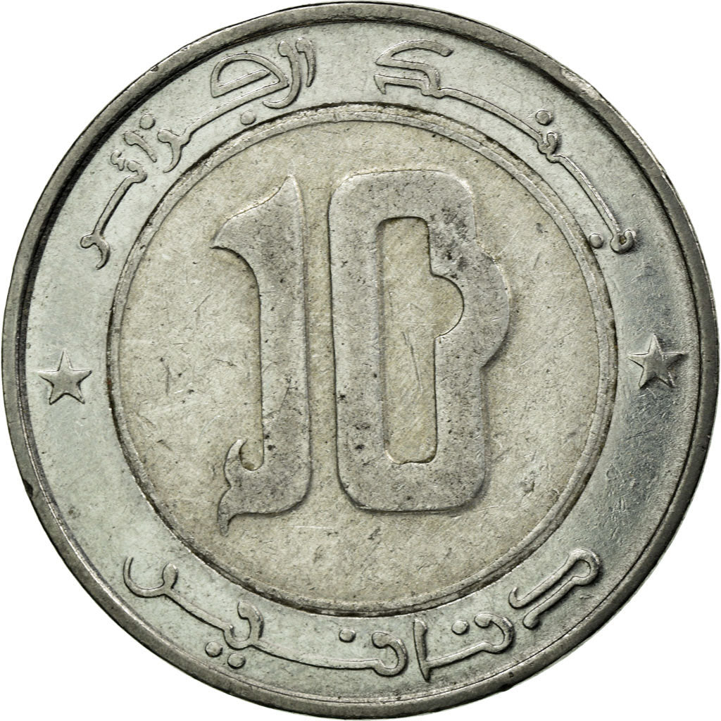 Coin, Algeria, 10 Dinars, 2007/AH1428, Algiers, EF(40-45), Bi-Metallic, KM:124