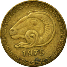 Moneta, Algieria, 20 Centimes, 1975, Paris, VF(30-35), Aluminium-Brąz, KM:107.1