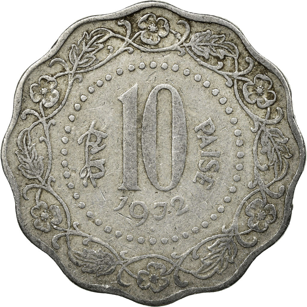 Coin, INDIA-REPUBLIC, 10 Paise, 1972, VF(30-35), Aluminum, KM:27.1
