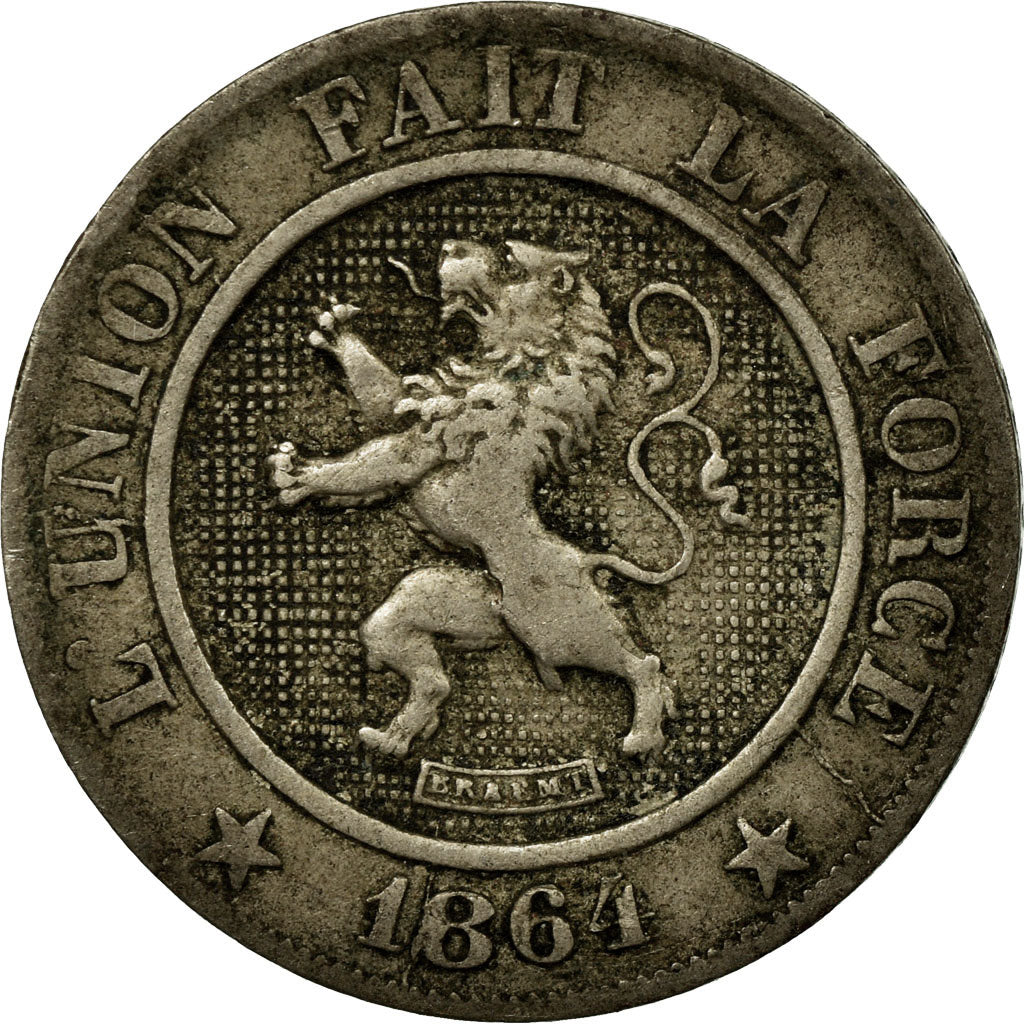 Monnaie, Belgique, Leopold I, 10 Centimes, 1864, TB+, Copper-nickel, KM:22