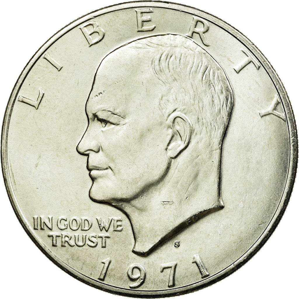 Coin, United States, Eisenhower Dollar, Dollar, 1971, U.S. Mint, San Francisco