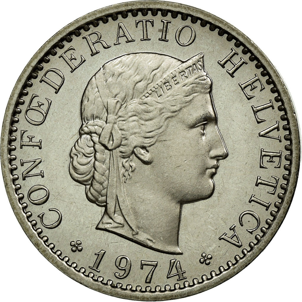 Moneda, Suiza, 20 Rappen, 1974, Bern, EBC, Cobre - níquel, KM:29a