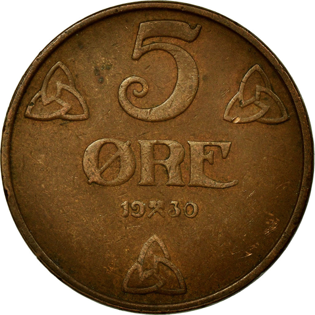 Monnaie, Norvège, Haakon VII, 5 Öre, 1930, Kongsberg, TTB, Bronze, KM:368