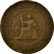 Moneta, INDOCINA FRANCESE, Cent, 1889, Paris, BB, Bronzo, KM:1