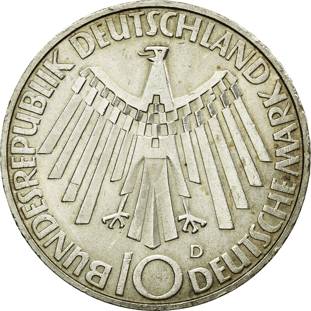Coin, GERMANY - FEDERAL REPUBLIC, 10 Mark, 1972, Munich, AU(55-58), Silver