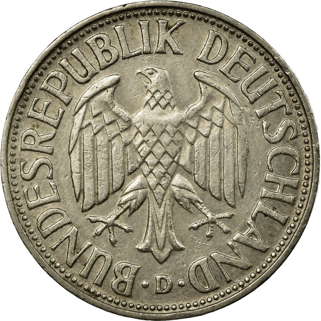 Coin, GERMANY - FEDERAL REPUBLIC, Mark, 1957, Munich, EF(40-45), Copper-nickel