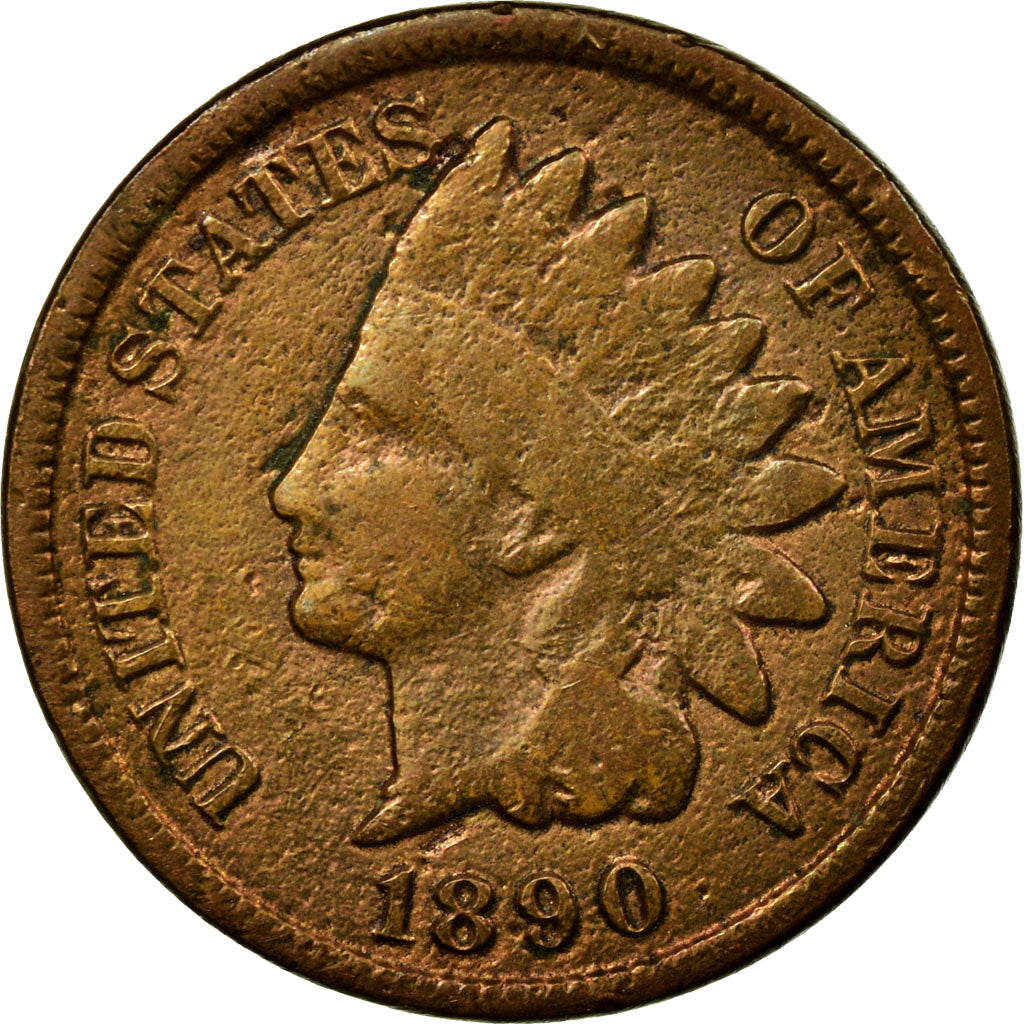 Coin, United States, Indian Head Cent, Cent, 1890, U.S. Mint, Philadelphia