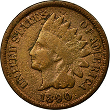 Coin, United States, Indian Head Cent, Cent, 1890, U.S. Mint, Philadelphia