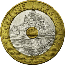 Monnaie, France, Mont Saint Michel, 20 Francs, 1992, Paris, TB+, Tri-Metallic