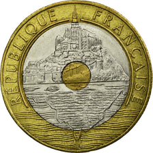 Moneta, Francia, Mont Saint Michel, 20 Francs, 1995, Paris, BB, Tri-metallico