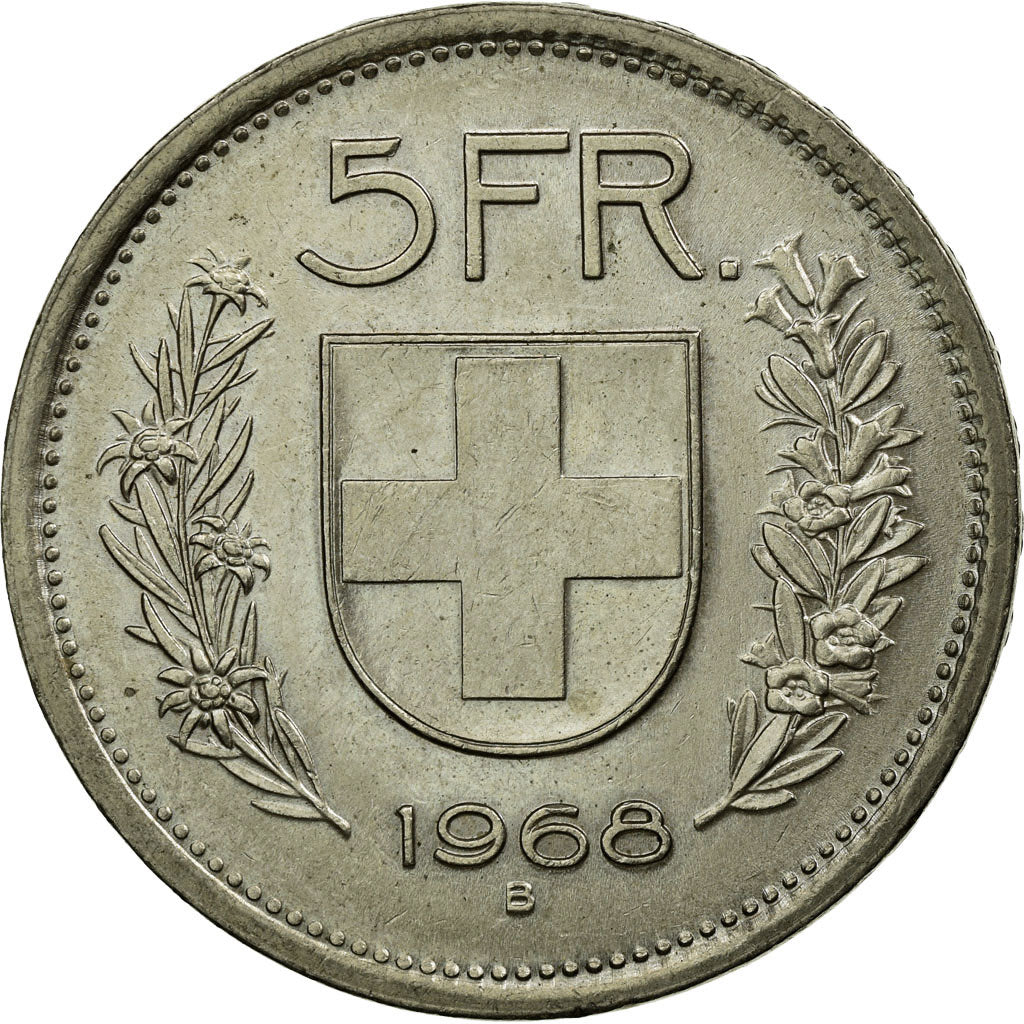 Moneta, Svizzera, 5 Francs, 1968, Bern, SPL-, Rame-nichel, KM:40a.1