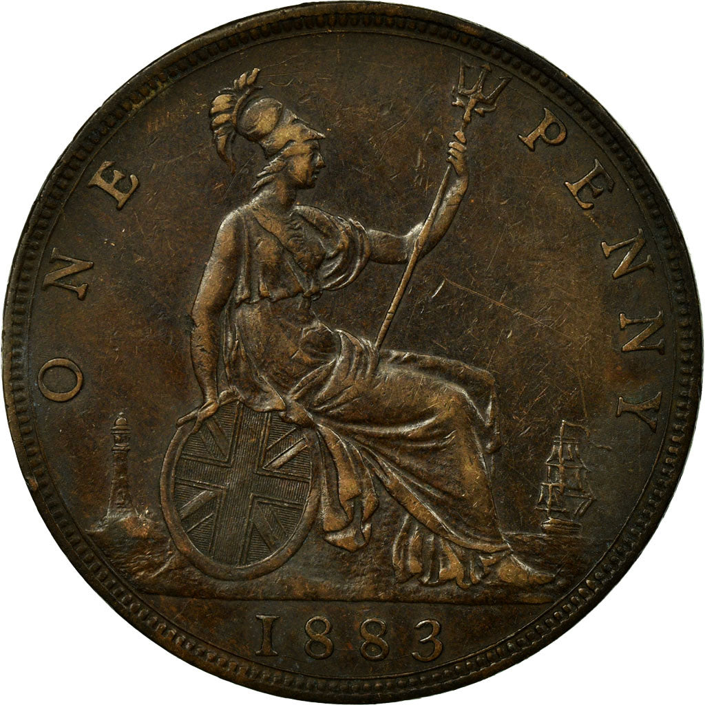 Coin, Great Britain, Victoria, Penny, 1883, EF(40-45), Bronze, KM:755