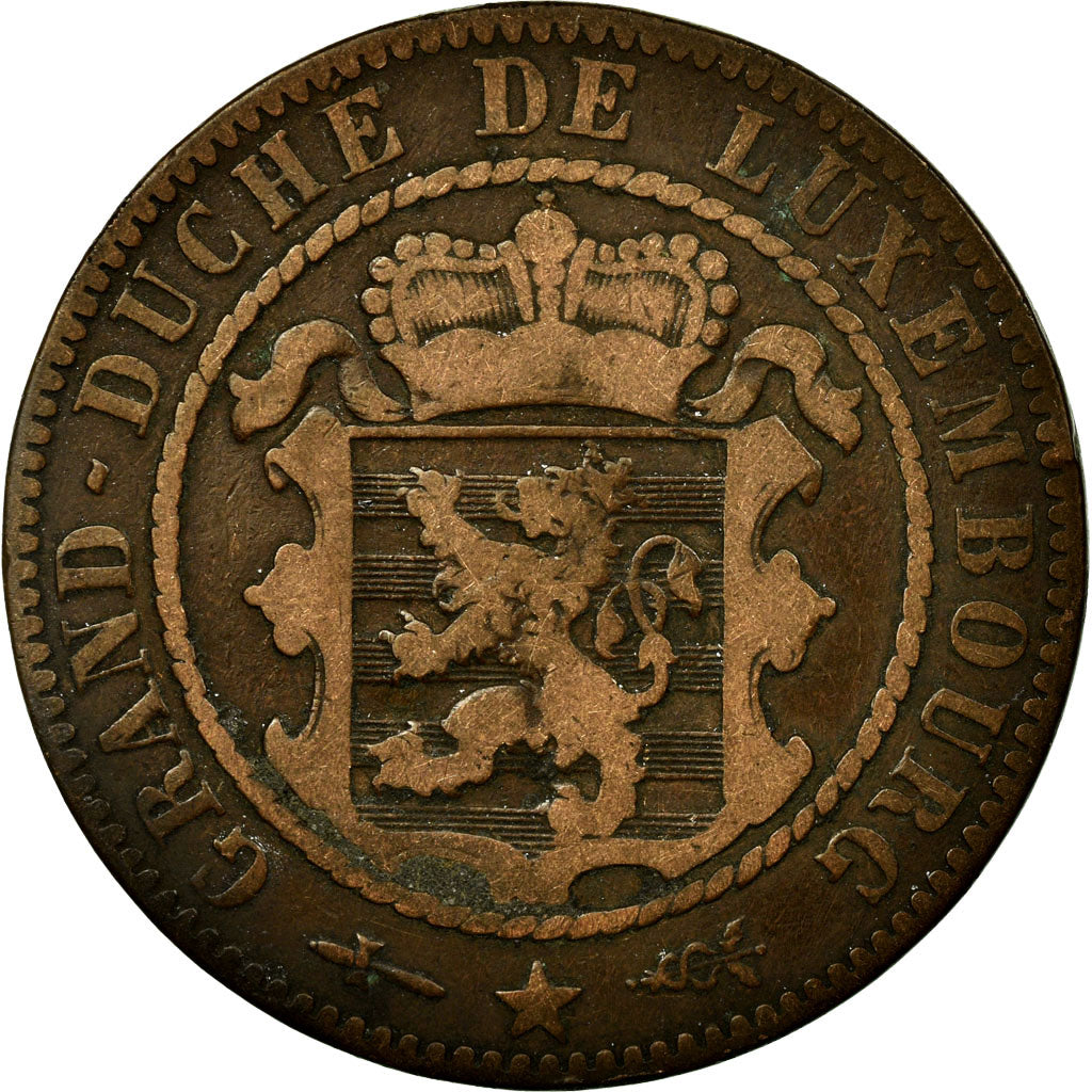 Moneta, Lussemburgo, William III, 10 Centimes, 1854, Utrecht, MB, Bronzo