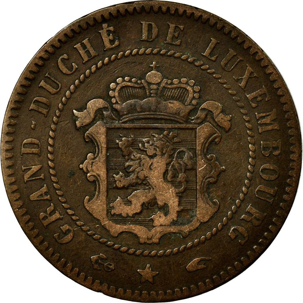 Münze, Luxemburg, William III, 5 Centimes, 1855, Paris, SS, Bronze, KM:22.2