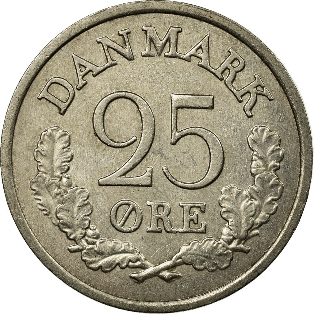 Coin, Denmark, Frederik IX, 25 Öre, 1961, Copenhagen, EF(40-45), Copper-nickel