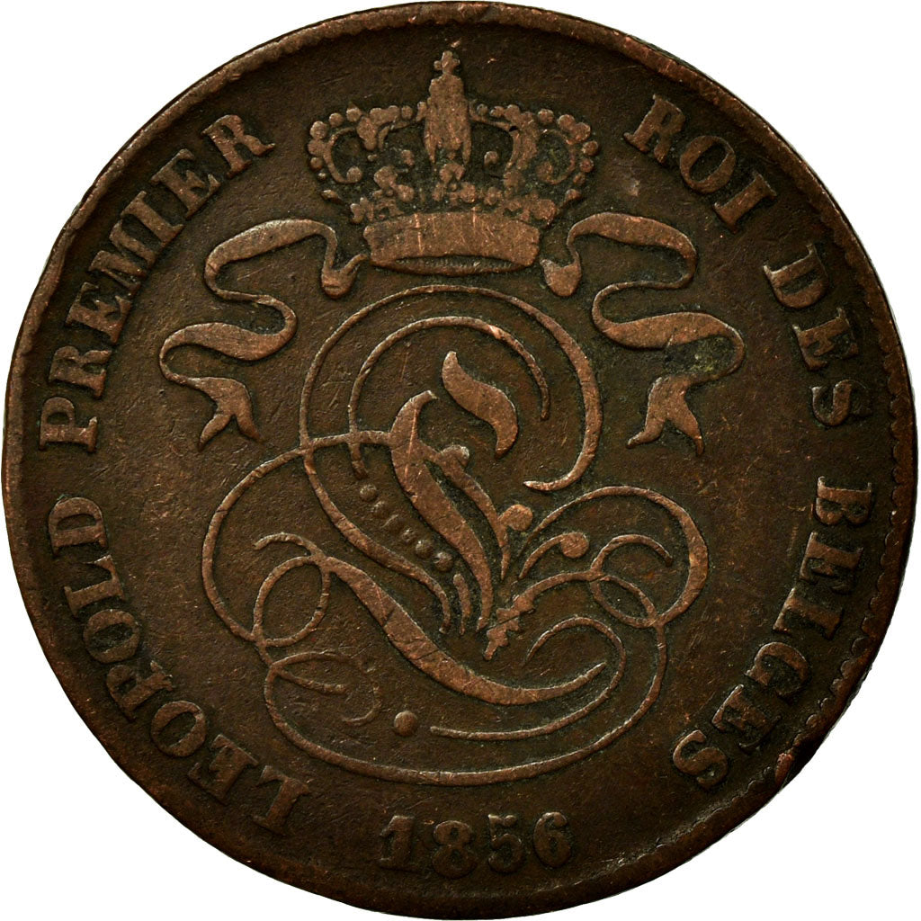 Coin, Belgium, Leopold I, 2 Centimes, 1856, VF(30-35), Copper, KM:4.2