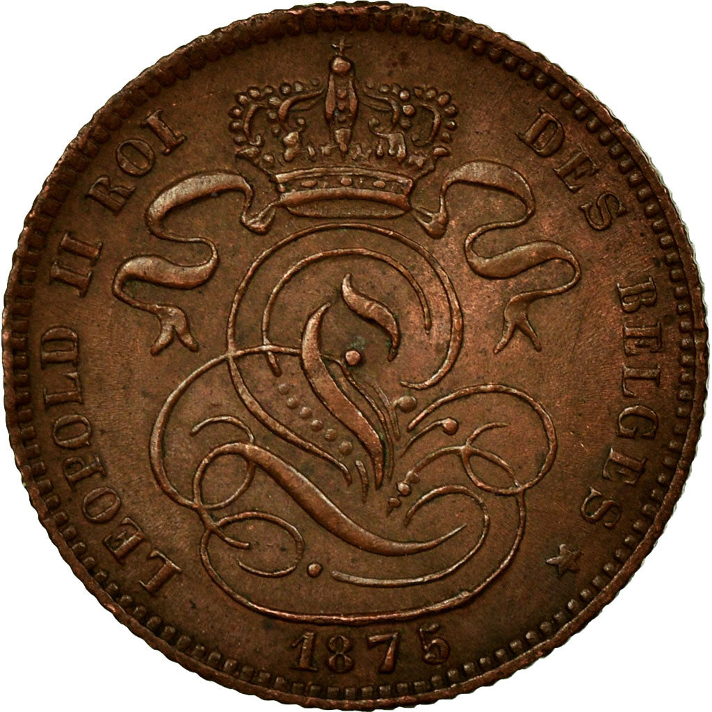 Coin, Belgium, Leopold II, Centime, 1875, EF(40-45), Copper, KM:33.1